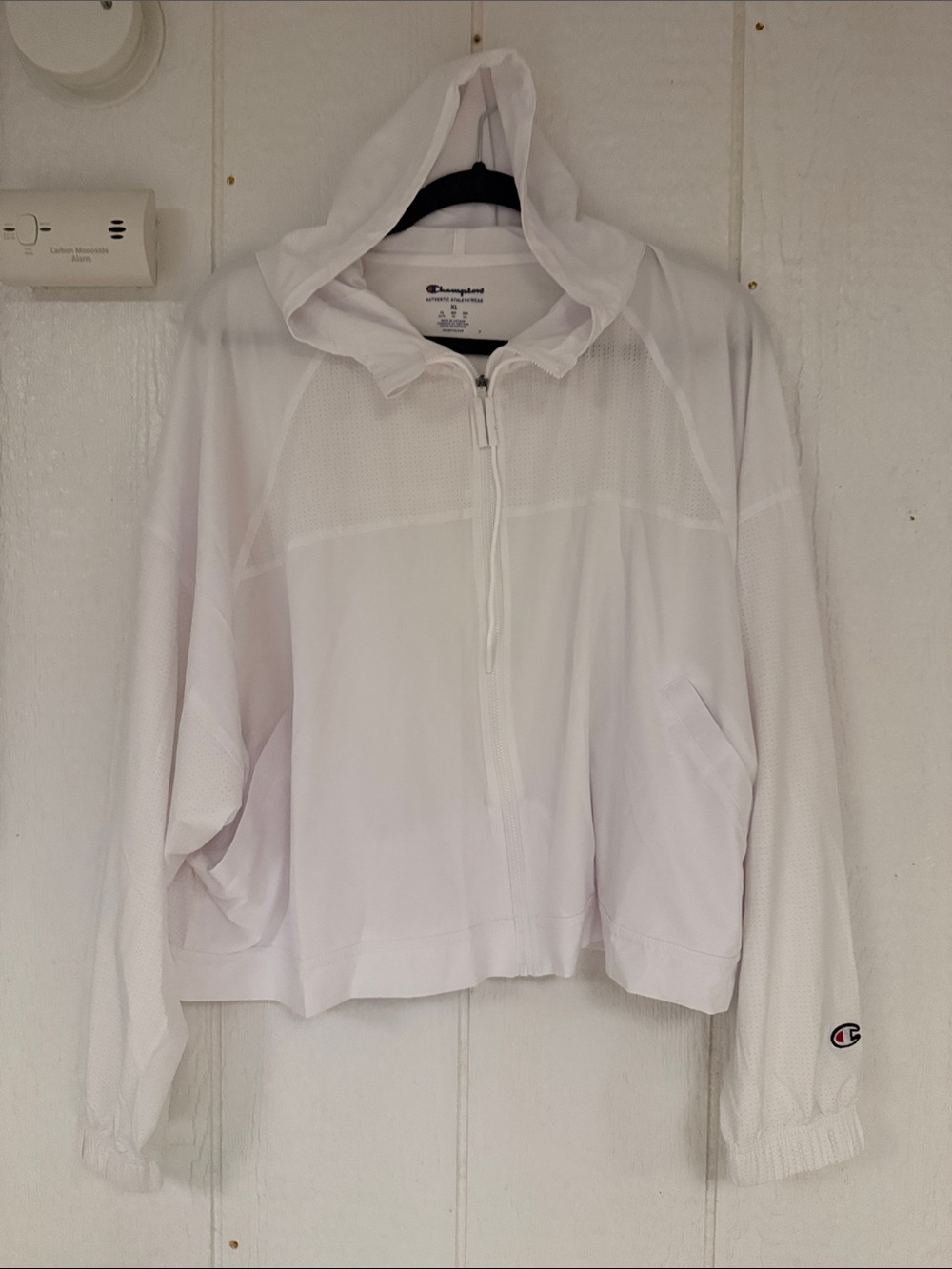 Champion White Hooded Zip Jacket